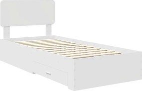 vidaXL Σκελετός Κρεβατιού Λευκό 90 x 190 cm Επεξεργασμένο ξύλο