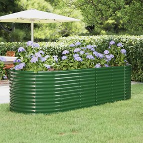 vidaXL Ζαρντινιέρα Πράσινη 249x100x68εκ Γαλβανισμένος χάλυβας