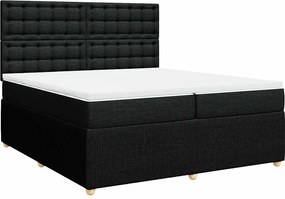 vidaXL Κρεβάτι Boxspring με Στρώμα Μαύρο 200x200 εκ. Υφασμάτινο