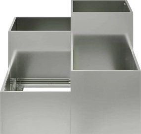 vidaXL Γλάστρα Κήπου Ασημί 80 x 80 x 60 εκ. Γαλβανισμένος χάλυβας