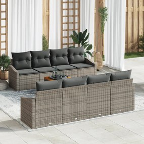 vidaXL Σετ Σαλονιού Κήπου 7 pcs Γκρι 55 x 55 x 37 εκ Ρατάν