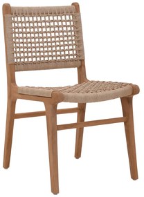 Intrahome Καρέκλα Rover Intrahome σκελετός από teak ξύλο σε φυσική απόχρωση και μπεζ banana rope 50x60x86εκ | SKU: INTRAPA-445111117