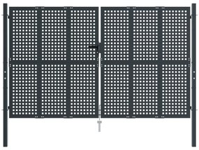 vidaXL Πύλη Κήπου Ανθρακί 300 x 175 εκ. Ατσάλινη