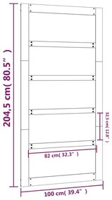 Πόρτα Αχυρώνα 100x1,8x204,5 εκ. από Μασίφ Ξύλο Πεύκου - Καφέ