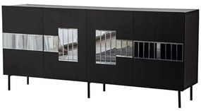 Μπουφές Paris 552NOS1801 180x40x80cm Black-Fume Μοριοσανίδα, Μελαμίνη