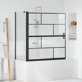 vidaXL Οθόνη ντους μπάνιου Μαύρο και Διαφανές 116 x 68 x 128 εκ.