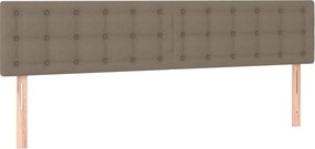 vidaXL Κρεβάτι Boxspring με Στρώμα Taupe 200x200 εκ. Υφασμάτινο