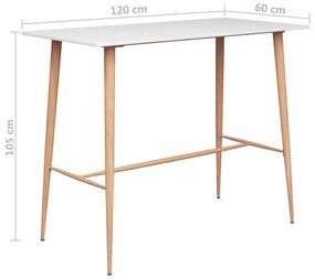 Τραπέζι Μπαρ Λευκό 120 x 60 x 105 εκ. - Λευκό