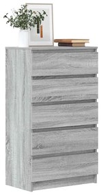 vidaXL Συρταριέρα Γκρι Sonoma 60x36x103 εκ. από Επεξεργασμένο Ξύλο