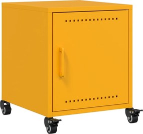 vidaXL Κομοδίνο Μουσταρδί 36x39x43,5 εκ. από Χάλυβα