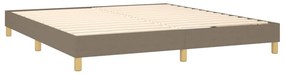 vidaXL Κρεβάτι Boxspring με Στρώμα Taupe 180x200 εκ. Υφασμάτινο
