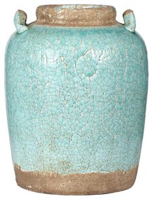 Artekko Candia Βάζο από Τερακότα Γαλάζιο Πατίνα (27.5x27.5x35.5)cm Artekko 1342