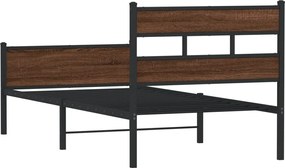 vidaXL Πλαίσιο Κρεβατιού Χωρ. Στρώμα Καφέ Δρυς 75x190εκ Επεξ. Ξύλο