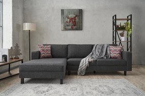 Corner Sofa Kale Linen Left - Anthracite Anthracite