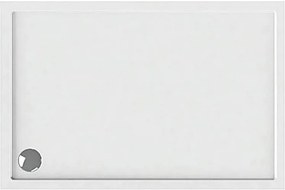 Karag New Flat 12 Ορθογώνια Ακρυλική Ντουζιέρα 80x140cm Λευκή