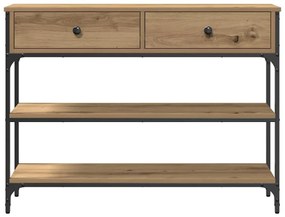 vidaXL Τραπέζι Κονσόλας με συρτάρι artisan δρυς 100 x 25 x 75 εκ.