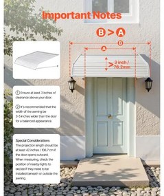 VEVOR Window Awning Door Canopy 40x42 in Aluminum Alloy Front Door Awnings