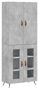 vidaXL Ντουλάπι Γκρι Σκυροδέματος 69,5x34x180 εκ. Επεξεργασμένο Ξύλο