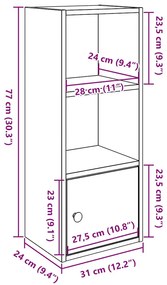 ΒΙΒΛΙΟΘΗΚΗ ΓΚΡΙ ΣΚΥΡΟΔΕΜΑΤΟΣ 31X24X77 ΕΚ. ΕΠΕΞΕΡΓ. ΞΥΛΟ 860331