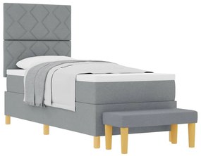 vidaXL Κρεβάτι με ελατήρια με στρώμα Ανοιχτό γκρι 80 x 200 cm ύφασμα