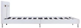vidaXL Πλαίσιο Κρεβατιού με LED Λευκό 180x200 εκ. από Συνθετικό Δέρμα
