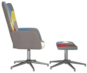 vidaXL Πολυθρόνα Relax Σχέδιο Patchwork Υφασμάτινη με Σκαμπό
