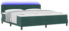 vidaXL Κρεβάτι με ελατήρια Σκούρο πράσινο 200 x 200 cm Βελούδο