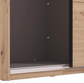 Ντουλάπα Συρόμενη VEYMONT 270 OG με Καθρέπτη Τρίφυλλη Artisan Oak 267x61x218εκ. 267x61x218 εκ.