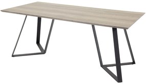 Τραπέζι Dallas 372, Ανοιχτό χρώμα ξύλου, Μαύρο, 75x90x180cm, Ινοσανίδες μέσης πυκνότητας, Μέταλλο | Epipla1.gr