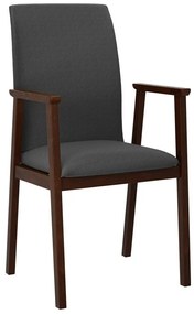 Καρέκλα Victorville 336, Καρυδί, Σκούρο γκρι, 91x43x40cm, 7 kg, Ταπισερί, Ξύλινα, Μπράτσα, Ξύλο: Σημύδα | Epipla1.gr