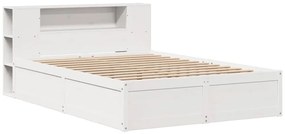 vidaXL Σκελετός Κρεβ. Χωρίς Στρώμα Λευκό 150x200 εκ Μασίφ Πεύκο