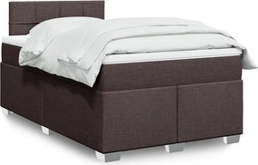 vidaXL Κρεβάτι Boxspring με Στρώμα Σκούρο Καφέ 120x190 εκ Υφασμάτινο