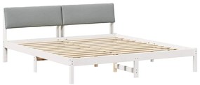 vidaXL Σκελετός Κρεβατιού Λευκό και ανοιχτό γκρι 180 x 200 cm