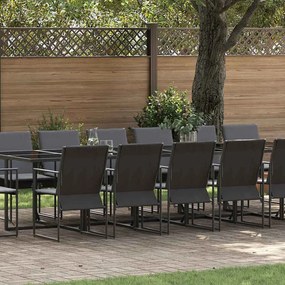 vidaXL Σέτ φαγητού για κήπο 17 pcs Μαύρο Ατσάλι