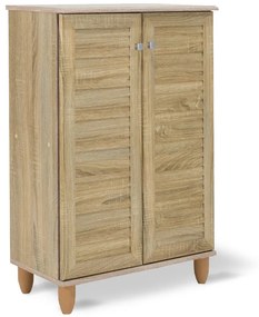 Παπουτσοθήκη-ντουλάπι SANTO pakoworld 10 ζεύγων χρώμα sonoma 60x34,5x91,5εκ