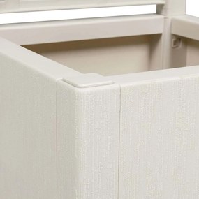 vidaXL Γλάστρος με πλέγμα λευκό 36 x 36 x 140 εκ. Πλαστικός
