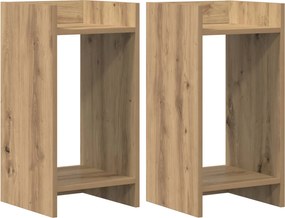vidaXL Βάση φυτών με ράφι 2 pcs Τεχνίτικη Δρυς 30 x 30 x 60 cm