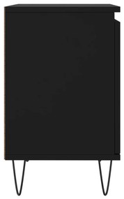 Κομοδίνο Μαύρο 40 x 30 x 50 εκ. από Επεξεργασμένο Ξύλο - Μαύρο