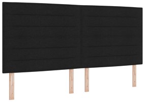 vidaXL Κρεβάτι με Σουέτα και Παγκάκι Μαύρο 200x200 εκ. Ύφασμα
