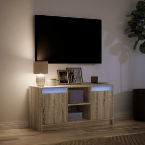 vidaXL Έπιπλο Τηλεόρασης με LED Sonoma Δρυς 100x34x50 εκ. Επεξ. Ξύλο