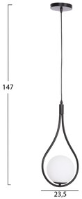 ΦΩΤΙΣΤΙΚΟ ΟΡΟΦΗΣ DROPLET HM7503.11 ΜΕΤΑΛΛΟ ΣΕ ΜΑΥΡΟ-ΛΕΥΚΟΣ ΓΛΟΜΠΟΣ 23,5x12x147Υεκ. - 0538182 - HM7503.11