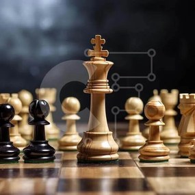 Intra Συλλεκτικό Ξύλινο Παζλ Plywood  4mm - Κομμάτια σκακιού σε μια ξύλινη σκακιέρα Σε Ξύλινο Κουτί - Διαστάσεις: 10x10 cm – 25 κομμάτια