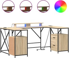 vidaXL Γραφείο Δρύς Sonoma 182 x 101 x 87,5 εκ Επεξεργασμένο ξύλο