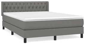 ΚΡΕΒΑΤΙ BOXSPRING ΜΕ ΣΤΡΩΜΑ ΣΚΟΥΡΟ ΓΚΡΙ 140X200 ΕΚ ΥΦΑΣΜΑΤΙΝΟ 3129954