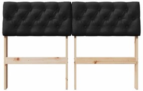 vidaXL Ταπετσαρισμένο κεφαλάρι Μαύρο 120 cm Στερεά ξυλεία πεύκου