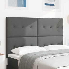vidaXL Κεφαλάρι Ραμμένο με Κουμπιά Σκούρο Γκρι 160 εκ Υφάσματος