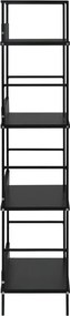 vidaXL Ραφιέρα 4 Επιπέδων Μαύρη 60x27,6x124,5 εκ. Επεξεργασμένο Ξύλο