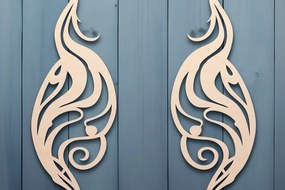 Σετ των 3 Intra απο ξύλο plywood 3mm-4mm πάχος Ξύλινο σκουλαρίκι Boho σε σχήμα φτερού Δίασταση 3x3 cm INTRAFABR-91669451