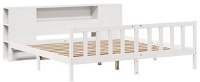 vidaXL Κρεβάτι Βιβλιοθήκη Χωρίς Στρώμα 180x200 εκ Μασίφ Ξύλο Πεύκου