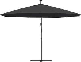 vidaXL Ομπρέλα Κρεμαστή Κήπου με LED Μαύρη 350 εκ.